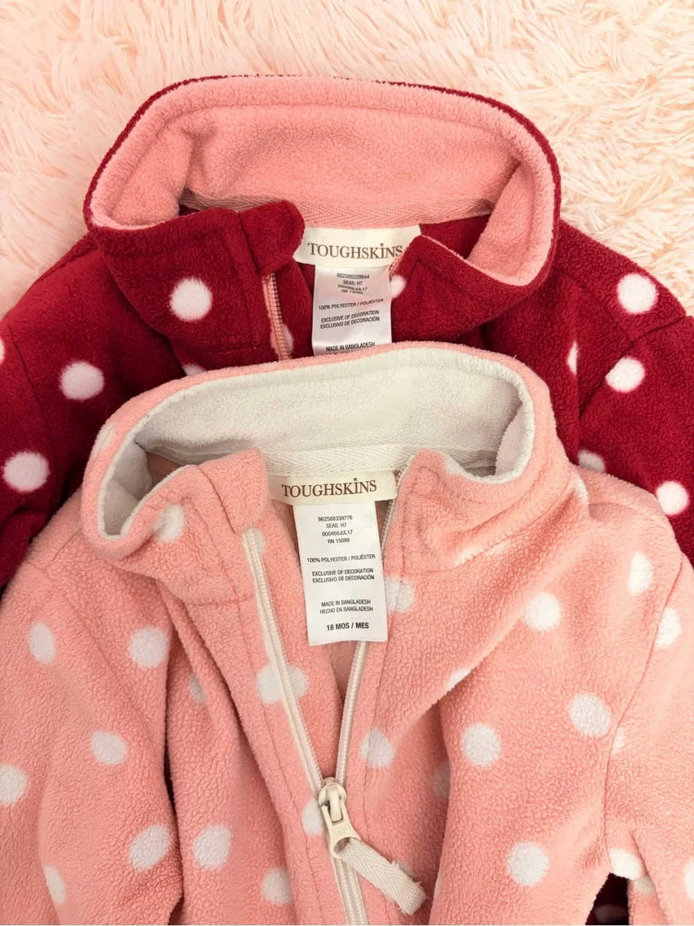 Toughskins Polka Dot Fleece Jackets